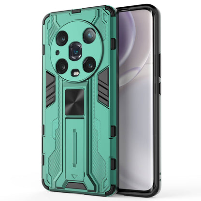 For Honor Magic4 Pro 5G Hybrid Kickstand Phone Case Hard PC Soft TPU Shock-Absorbing Cover