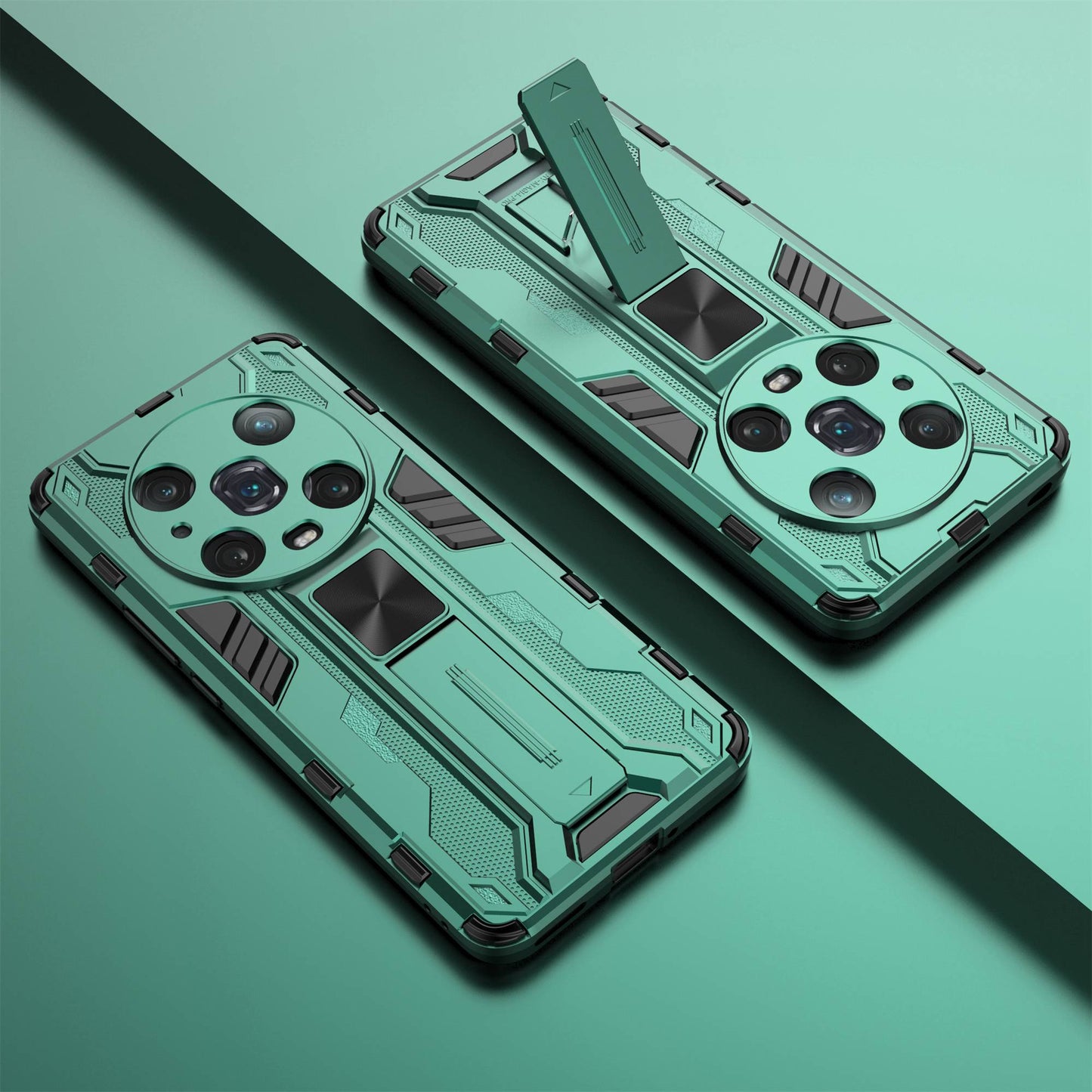 For Honor Magic4 Pro 5G Hybrid Kickstand Phone Case Hard PC Soft TPU Shock-Absorbing Cover