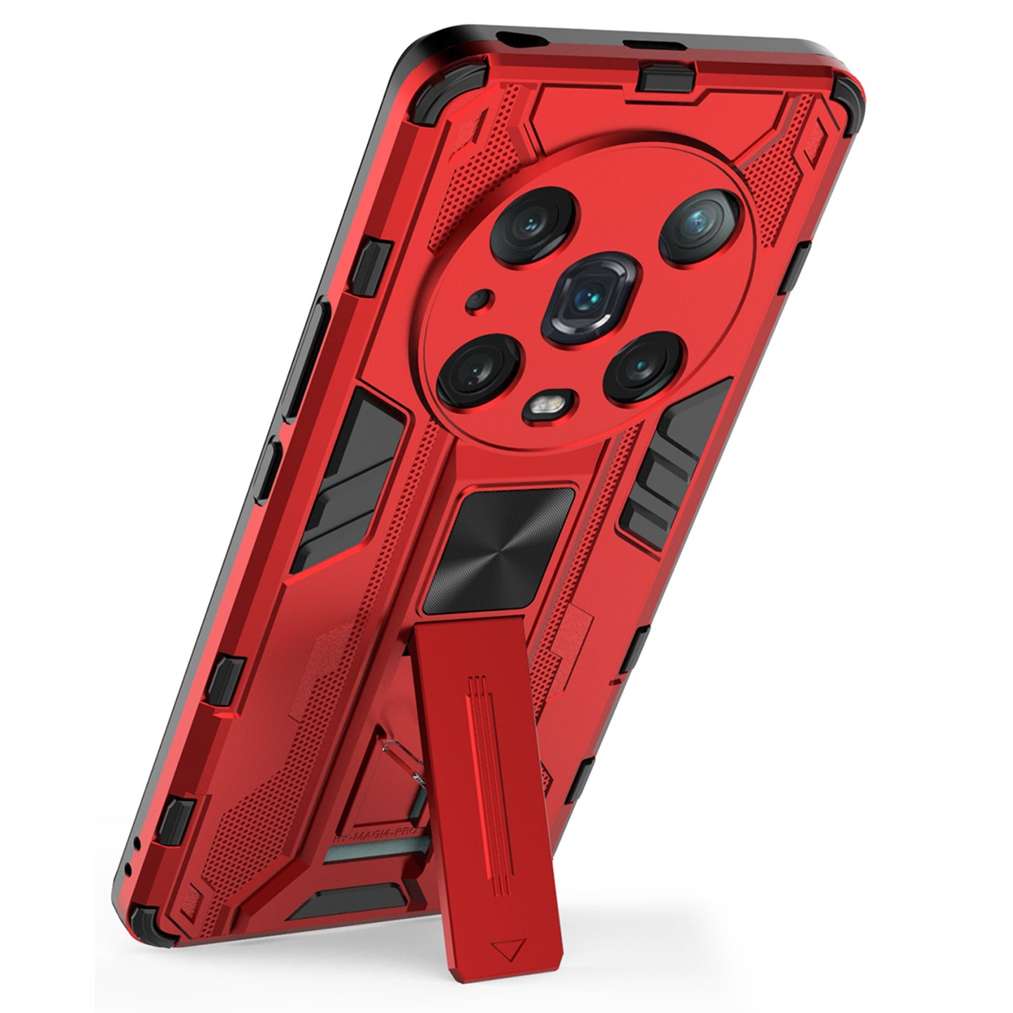 For Honor Magic4 Pro 5G Hybrid Kickstand Phone Case Hard PC Soft TPU Shock-Absorbing Cover