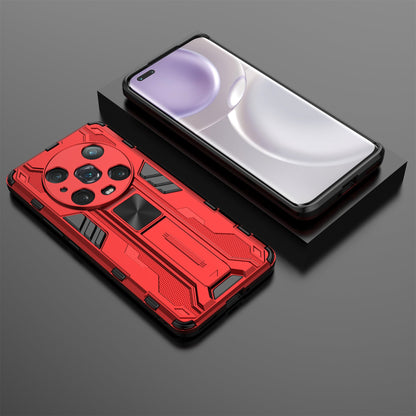 For Honor Magic4 Pro 5G Hybrid Kickstand Phone Case Hard PC Soft TPU Shock-Absorbing Cover