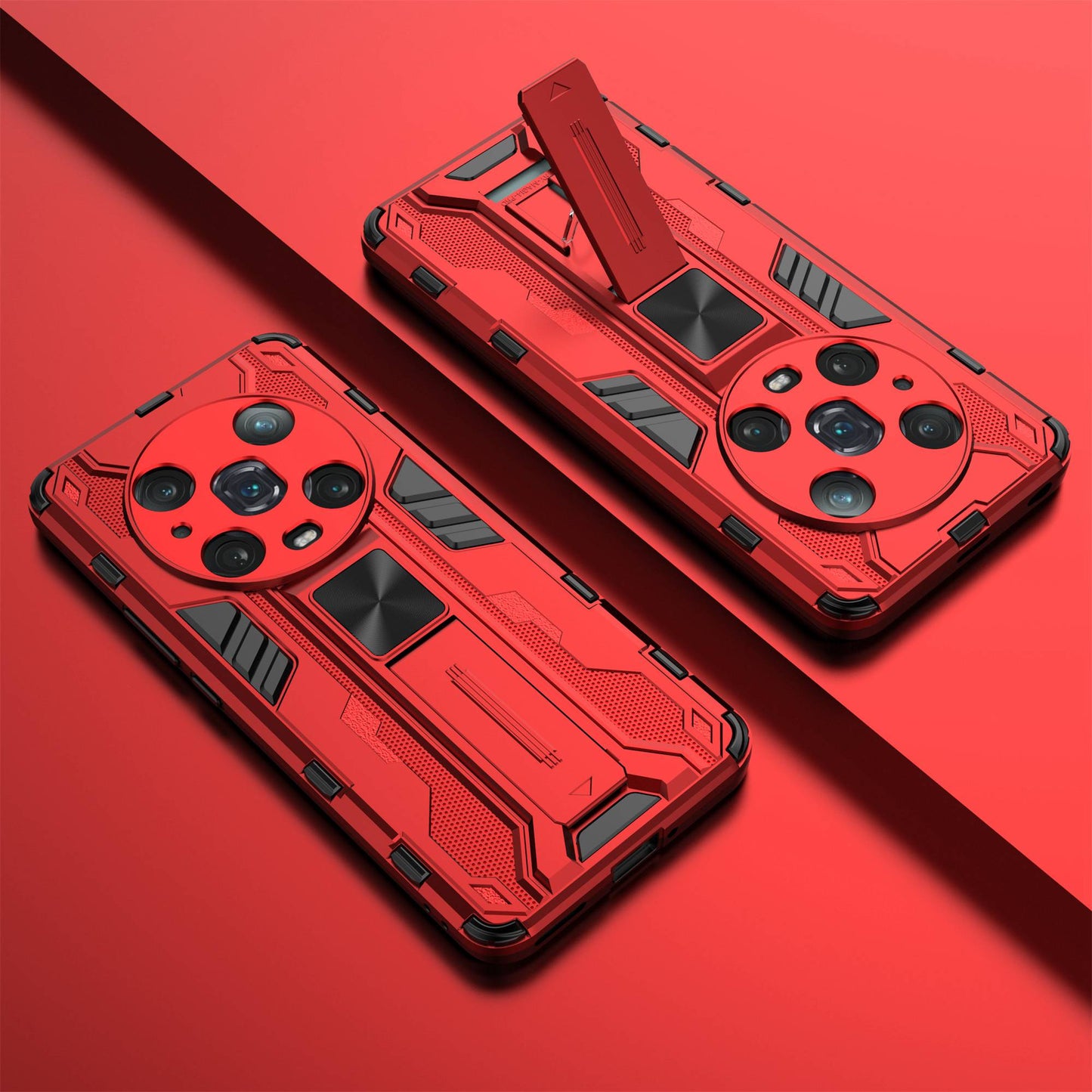 For Honor Magic4 Pro 5G Hybrid Kickstand Phone Case Hard PC Soft TPU Shock-Absorbing Cover