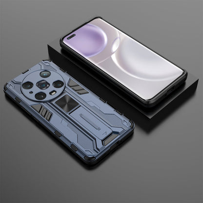 For Honor Magic4 Pro 5G Hybrid Kickstand Phone Case Hard PC Soft TPU Shock-Absorbing Cover