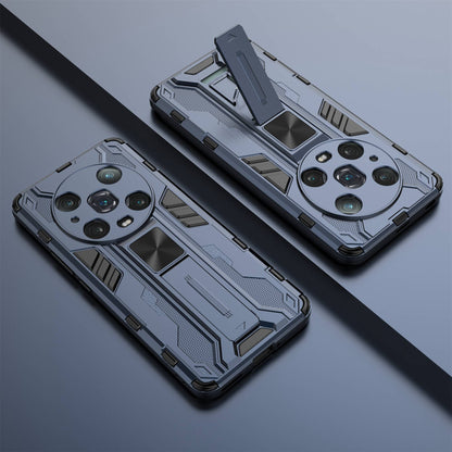 For Honor Magic4 Pro 5G Hybrid Kickstand Phone Case Hard PC Soft TPU Shock-Absorbing Cover