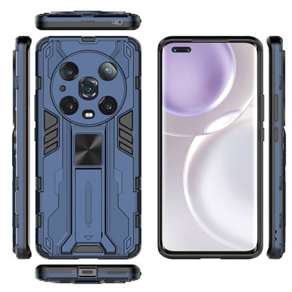 For Honor Magic4 Pro 5G Hybrid Kickstand Phone Case Hard PC Soft TPU Shock-Absorbing Cover