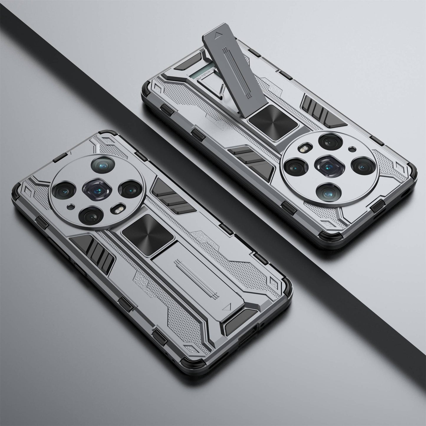 For Honor Magic4 Pro 5G Hybrid Kickstand Phone Case Hard PC Soft TPU Shock-Absorbing Cover