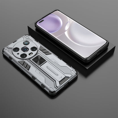 For Honor Magic4 Pro 5G Hybrid Kickstand Phone Case Hard PC Soft TPU Shock-Absorbing Cover