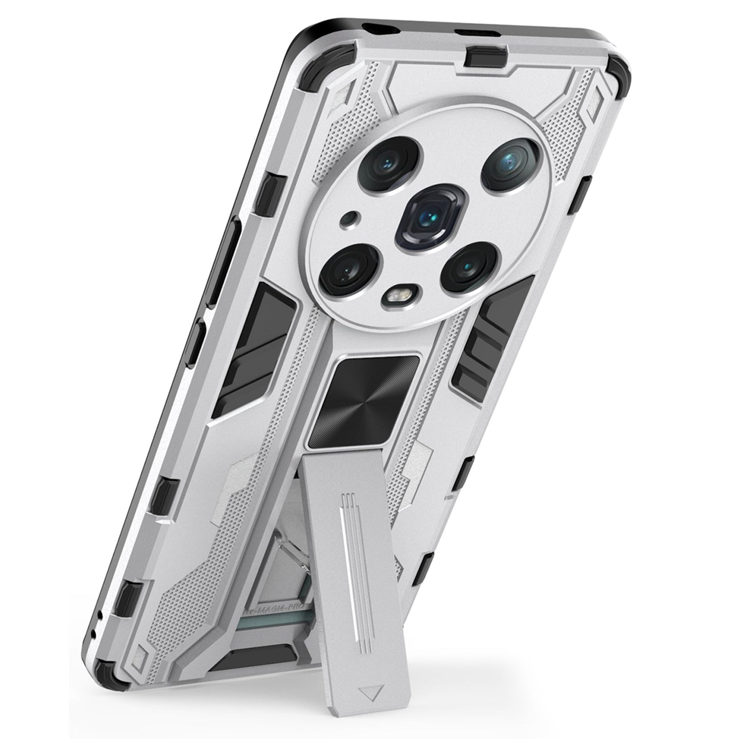 For Honor Magic4 Pro 5G Hybrid Kickstand Phone Case Hard PC Soft TPU Shock-Absorbing Cover