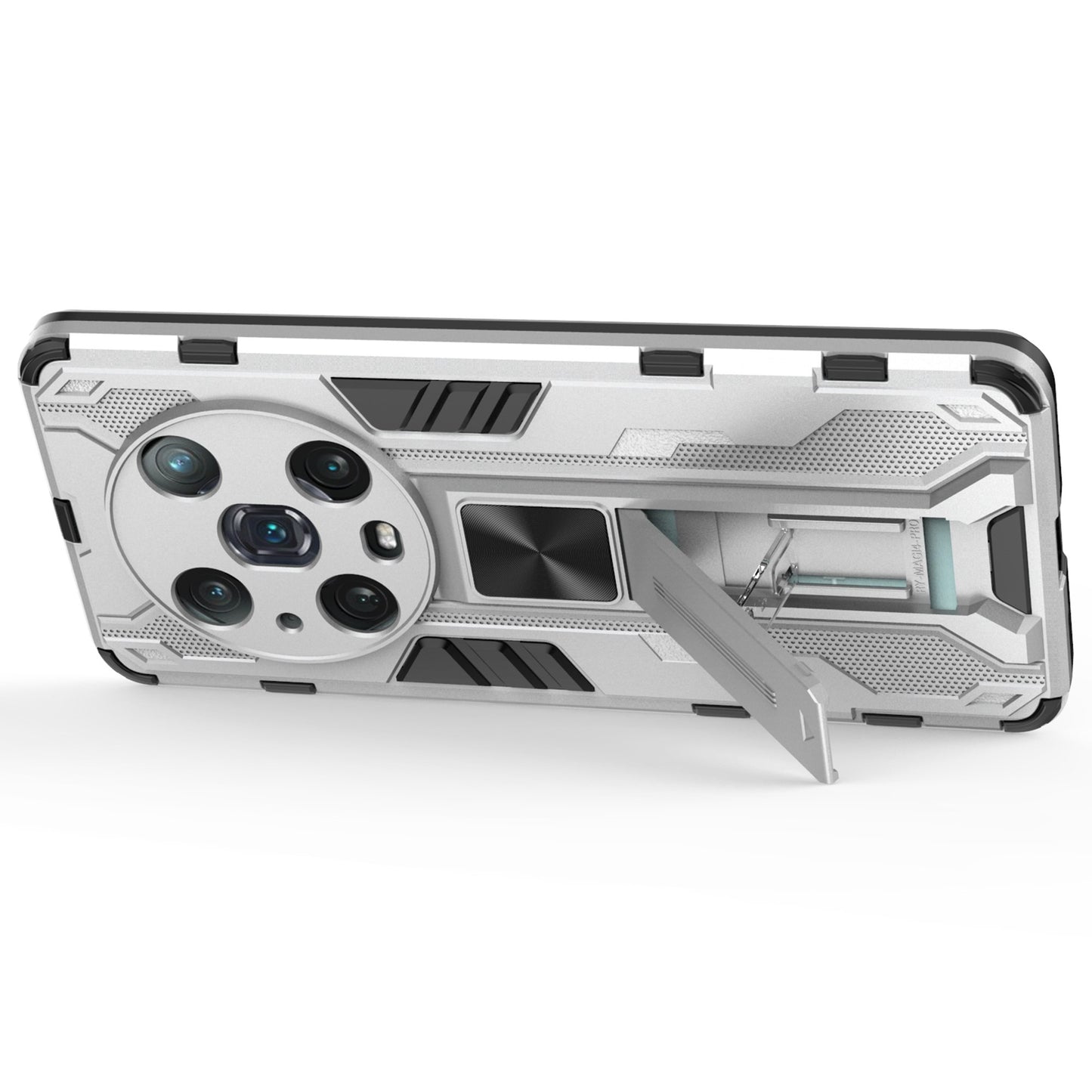 For Honor Magic4 Pro 5G Hybrid Kickstand Phone Case Hard PC Soft TPU Shock-Absorbing Cover