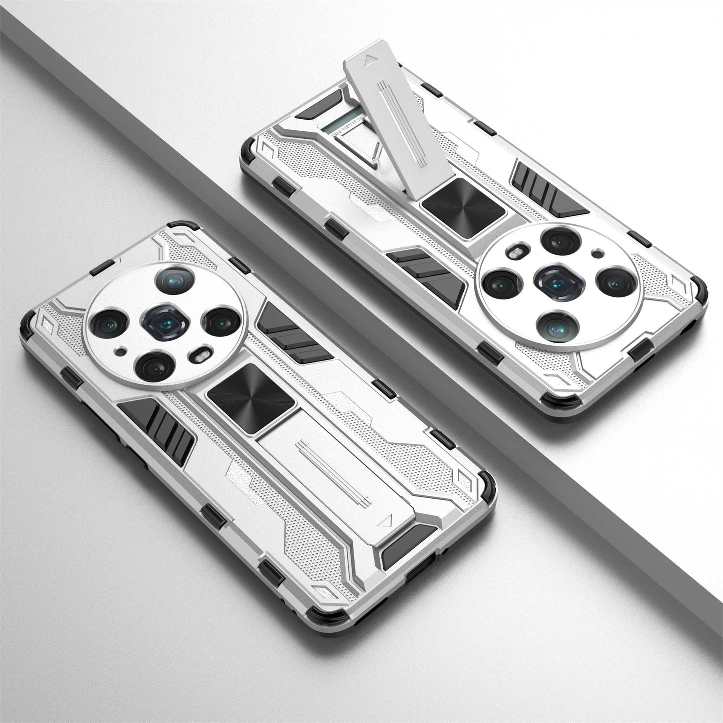 For Honor Magic4 Pro 5G Hybrid Kickstand Phone Case Hard PC Soft TPU Shock-Absorbing Cover