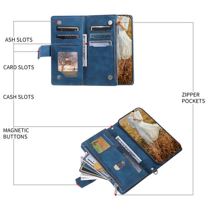 005 Phone Covering Shell for Samsung Galaxy A52s 5G  /  A52 5G / 4G, Rhombus Grid Textured PU Leather Phone Case Zipper Pocket Stand Wallet with Strap
