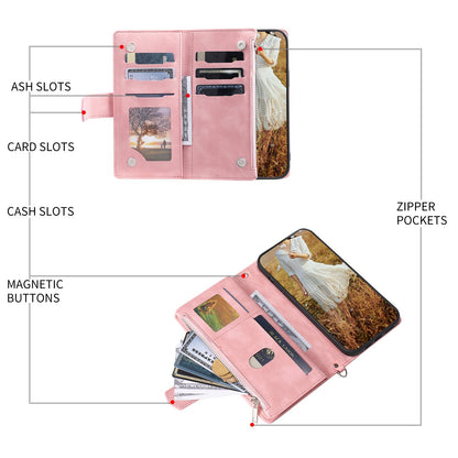 005 Phone Covering Shell for Samsung Galaxy A52s 5G  /  A52 5G / 4G, Rhombus Grid Textured PU Leather Phone Case Zipper Pocket Stand Wallet with Strap