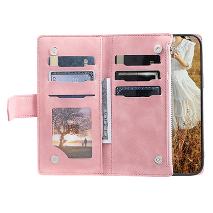 005 Style for Samsung Galaxy S22+ 5G Zipper Pocket Design PU Leather Phone Drop-proof Cover Rhombus Texture Stand Wallet Case with Strap