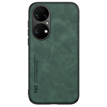 For Huawei P50 Pro 4G Skin-touch Feeling Phone Cover Ultra Slim PU Leather Coated TPU Anti-scratch Phone Case with Magnet