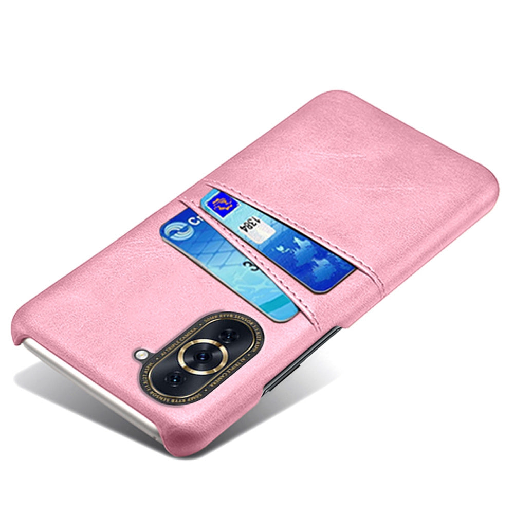 For Huawei nova 10 4G Anti-shock Dual Card Slots Holder Protective Case PU Leather Coated Hard PC Phone Shell