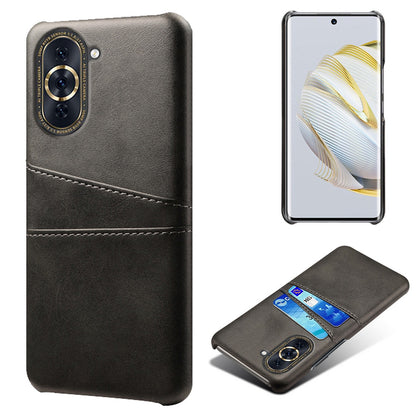 For Huawei nova 10 4G Anti-shock Dual Card Slots Holder Protective Case PU Leather Coated Hard PC Phone Shell
