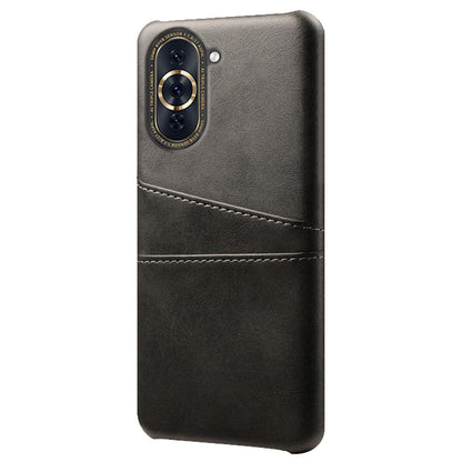 For Huawei nova 10 4G Anti-shock Dual Card Slots Holder Protective Case PU Leather Coated Hard PC Phone Shell
