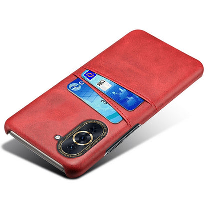 For Huawei nova 10 4G Anti-shock Dual Card Slots Holder Protective Case PU Leather Coated Hard PC Phone Shell
