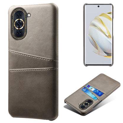 For Huawei nova 10 4G Anti-shock Dual Card Slots Holder Protective Case PU Leather Coated Hard PC Phone Shell