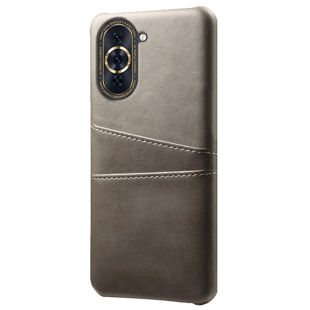 For Huawei nova 10 4G Anti-shock Dual Card Slots Holder Protective Case PU Leather Coated Hard PC Phone Shell