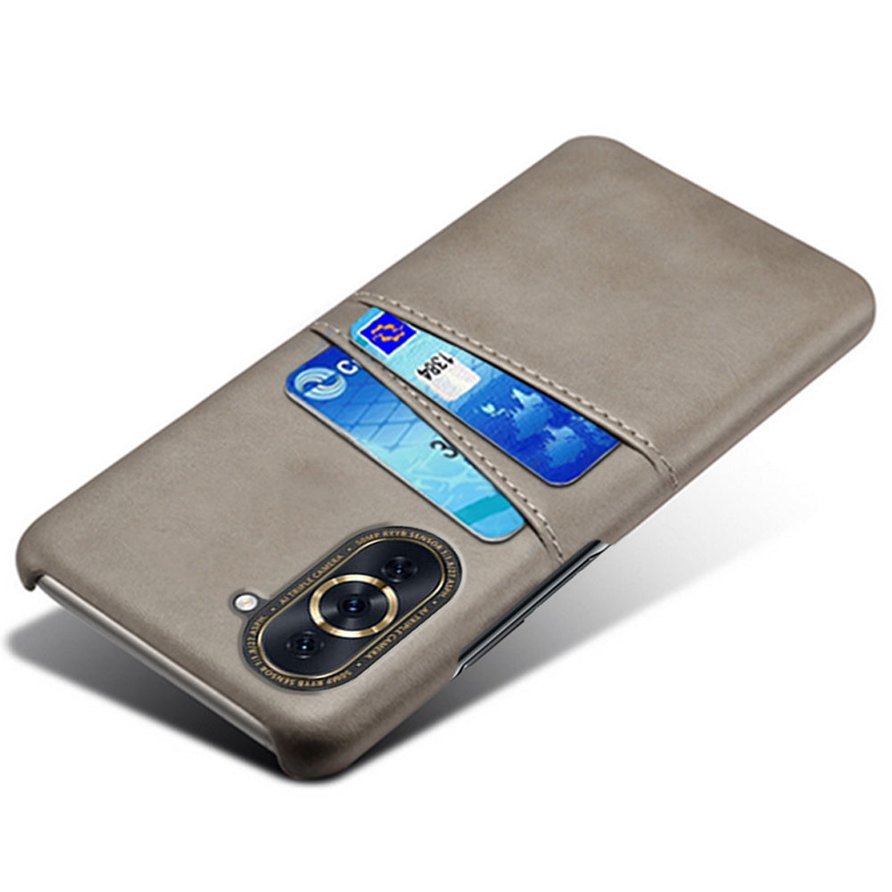 For Huawei nova 10 4G Anti-shock Dual Card Slots Holder Protective Case PU Leather Coated Hard PC Phone Shell