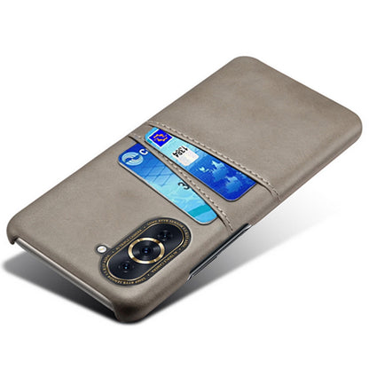 For Huawei nova 10 4G Anti-shock Dual Card Slots Holder Protective Case PU Leather Coated Hard PC Phone Shell