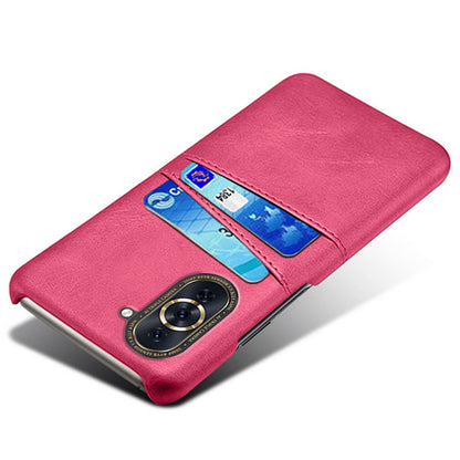 For Huawei nova 10 4G Anti-shock Dual Card Slots Holder Protective Case PU Leather Coated Hard PC Phone Shell