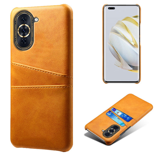 For Huawei nova 10 Pro 4G Dual Card Slots Holder Well-protected Case PU Leather Coated Hard PC Anti-shock Phone Shell