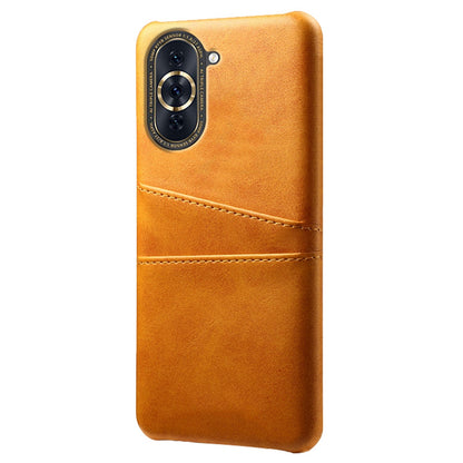 For Huawei nova 10 Pro 4G Dual Card Slots Holder Well-protected Case PU Leather Coated Hard PC Anti-shock Phone Shell