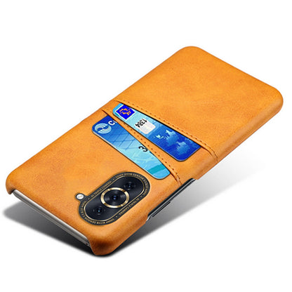For Huawei nova 10 Pro 4G Dual Card Slots Holder Well-protected Case PU Leather Coated Hard PC Anti-shock Phone Shell