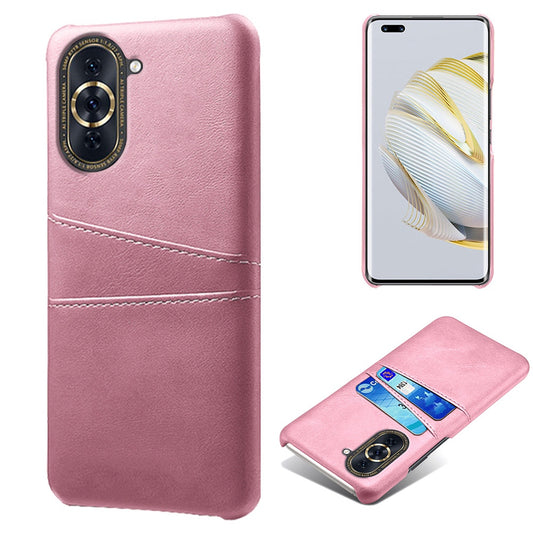 For Huawei nova 10 Pro 4G Dual Card Slots Holder Well-protected Case PU Leather Coated Hard PC Anti-shock Phone Shell