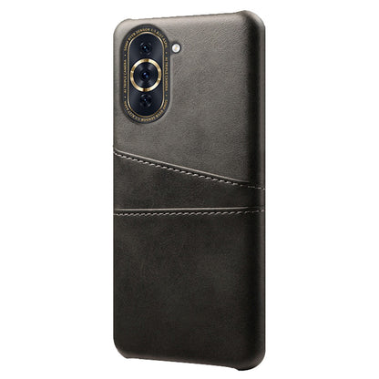 For Huawei nova 10 Pro 4G Dual Card Slots Holder Well-protected Case PU Leather Coated Hard PC Anti-shock Phone Shell