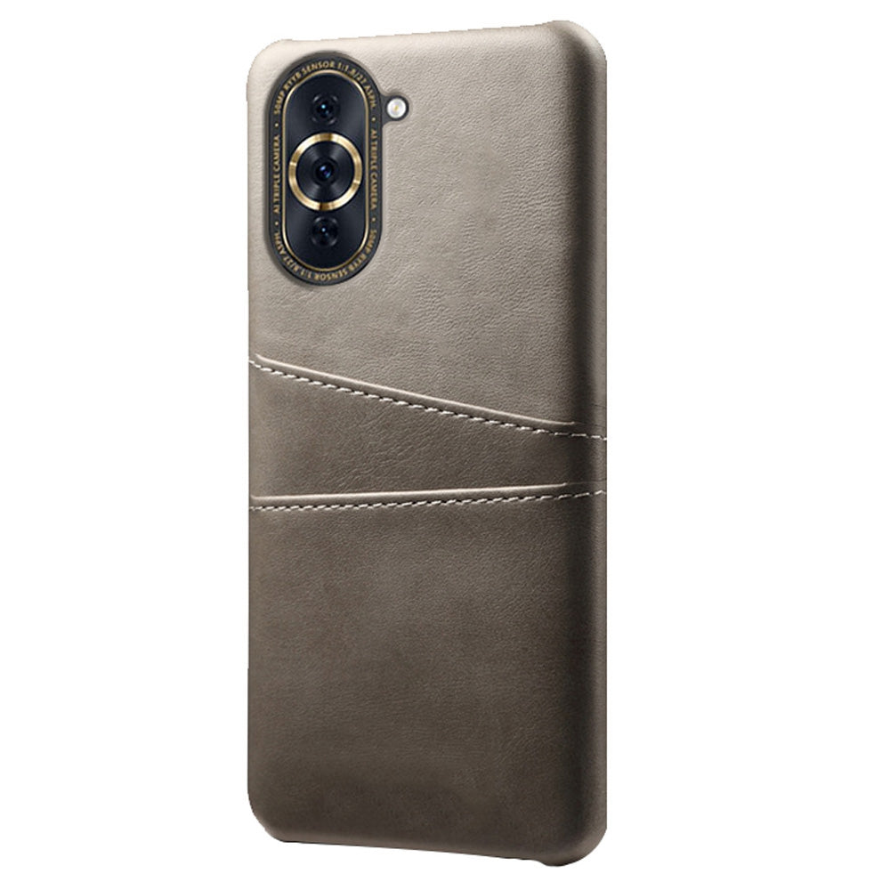 For Huawei nova 10 Pro 4G Dual Card Slots Holder Well-protected Case PU Leather Coated Hard PC Anti-shock Phone Shell