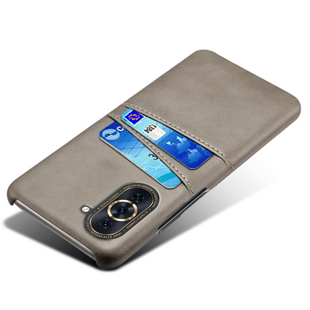 For Huawei nova 10 Pro 4G Dual Card Slots Holder Well-protected Case PU Leather Coated Hard PC Anti-shock Phone Shell