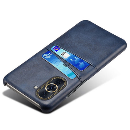 For Huawei nova 10 Pro 4G Dual Card Slots Holder Well-protected Case PU Leather Coated Hard PC Anti-shock Phone Shell