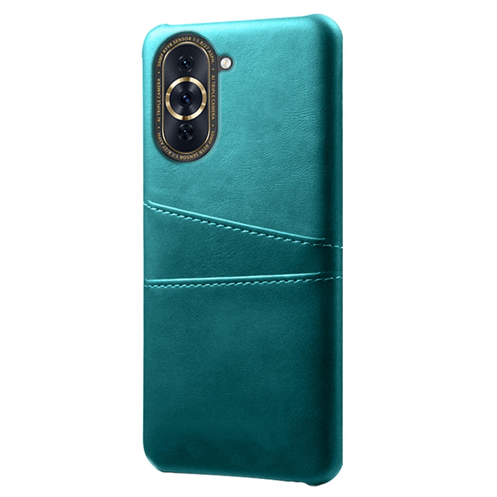 For Huawei nova 10 Pro 4G Dual Card Slots Holder Well-protected Case PU Leather Coated Hard PC Anti-shock Phone Shell