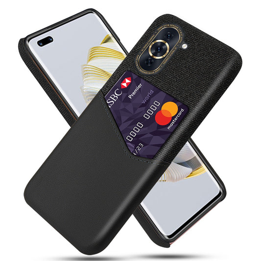 For Huawei nova 10 Pro 4G Shockproof Mobile Phone Case Card Holder Function Cloth Texture PU Leather Coated PC Shell