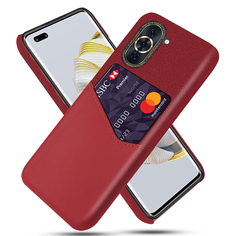 For Huawei nova 10 Pro 4G Shockproof Mobile Phone Case Card Holder Function Cloth Texture PU Leather Coated PC Shell