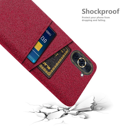 For Huawei nova 10 Pro 4G Cellphone Protector Soft Touch Cloth Texture PC Back Cover with Dual Card Holder