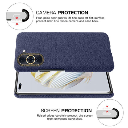 For Huawei nova 10 Pro 4G Solid Color Phone Case Scratch-resistant Cloth Texture Protective Cover