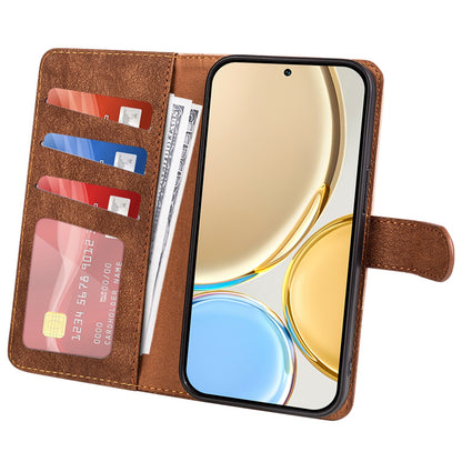 For Honor X30 5G / Magic 4 Lite 5G Color Splicing Wood Texture Folio Flip Wallet Cover Leather Magnetic Phone Case with Stand