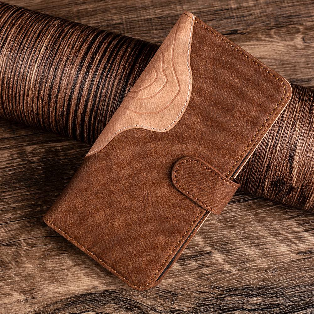 For Honor X30 5G / Magic 4 Lite 5G Color Splicing Wood Texture Folio Flip Wallet Cover Leather Magnetic Phone Case with Stand