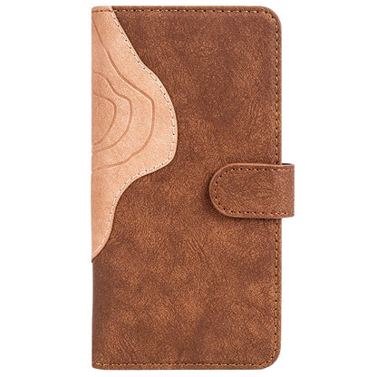 For Honor X30 5G / Magic 4 Lite 5G Color Splicing Wood Texture Folio Flip Wallet Cover Leather Magnetic Phone Case with Stand