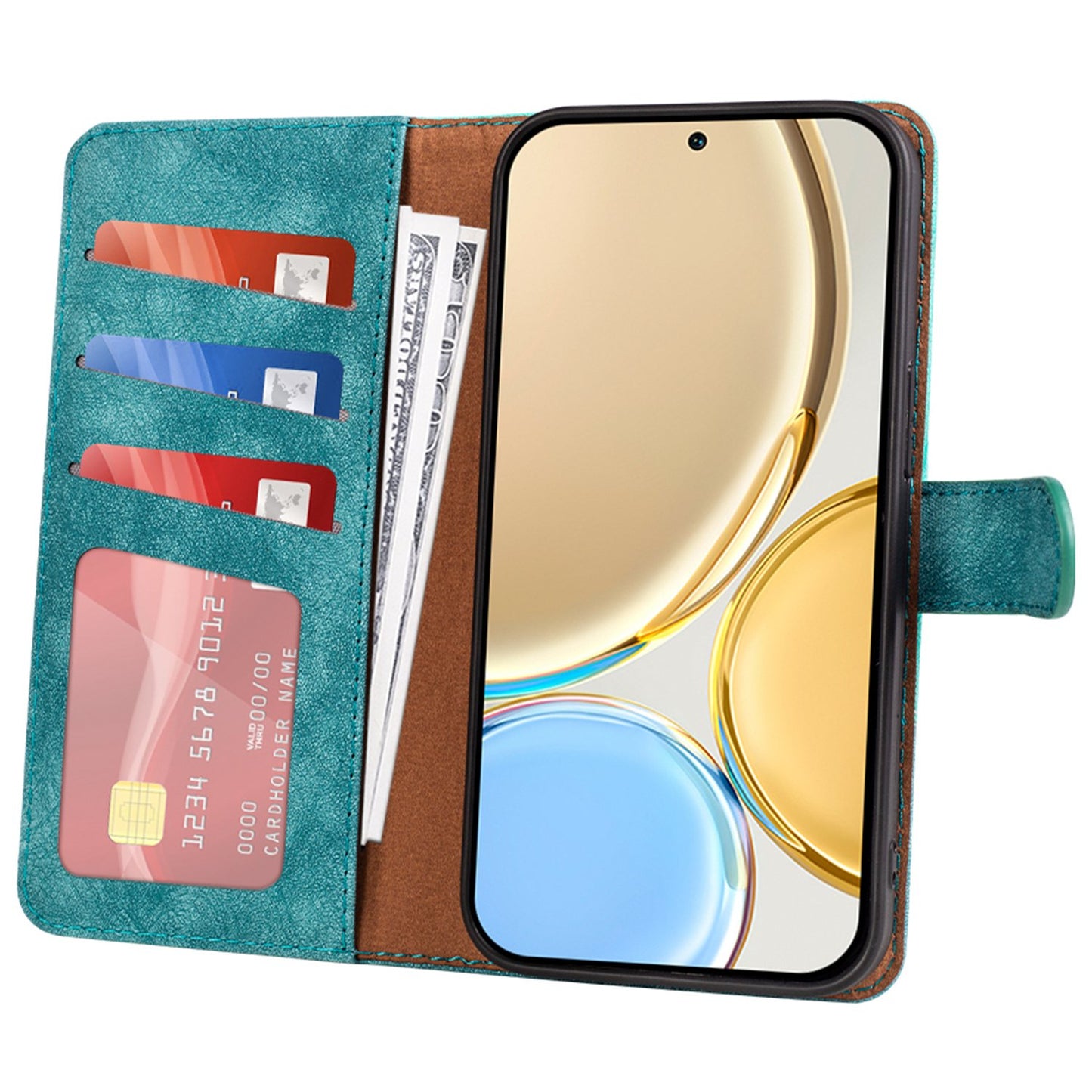 For Honor X30 5G / Magic 4 Lite 5G Color Splicing Wood Texture Folio Flip Wallet Cover Leather Magnetic Phone Case with Stand