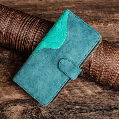 For Honor X30 5G / Magic 4 Lite 5G Color Splicing Wood Texture Folio Flip Wallet Cover Leather Magnetic Phone Case with Stand