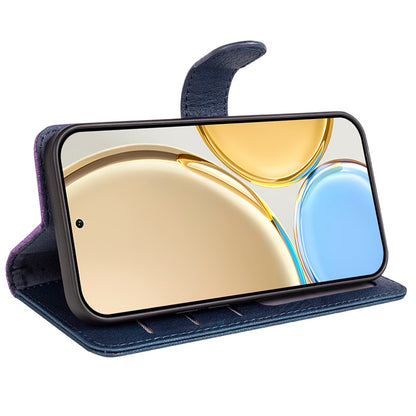 For Honor X30 5G / Magic 4 Lite 5G Color Splicing Wood Texture Folio Flip Wallet Cover Leather Magnetic Phone Case with Stand