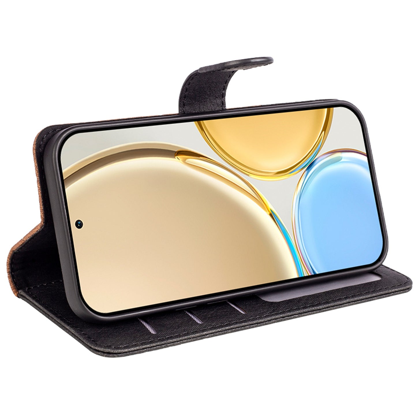 For Honor X30 5G / Magic 4 Lite 5G Color Splicing Wood Texture Folio Flip Wallet Cover Leather Magnetic Phone Case with Stand
