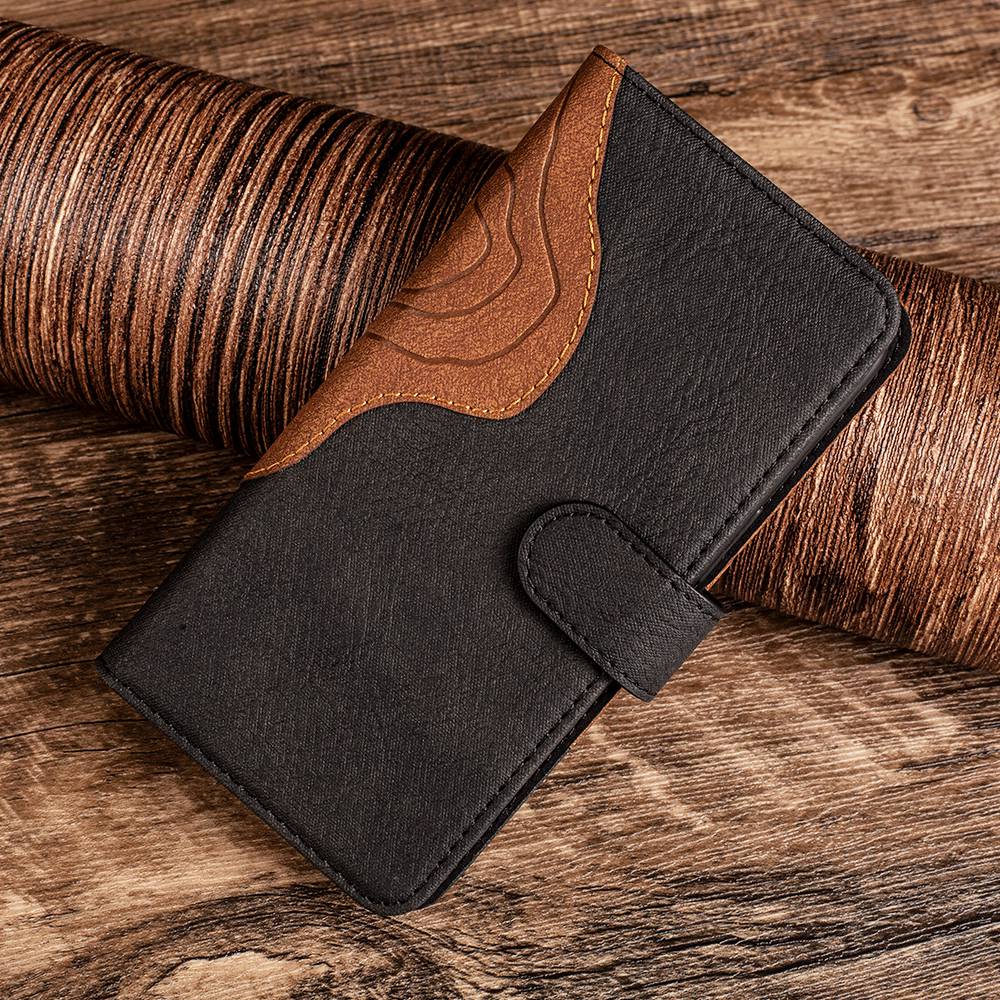 For Honor X30 5G / Magic 4 Lite 5G Color Splicing Wood Texture Folio Flip Wallet Cover Leather Magnetic Phone Case with Stand