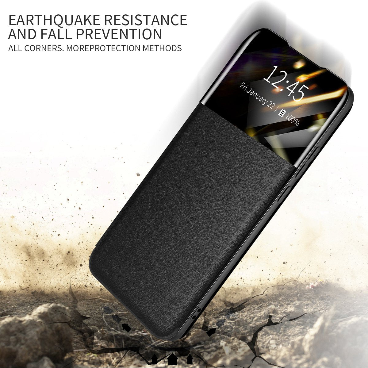 For iPhone 13 Pro 6.1 inch View Window PU Leather Stand Cover Card Slot Flip Folio Phone Case