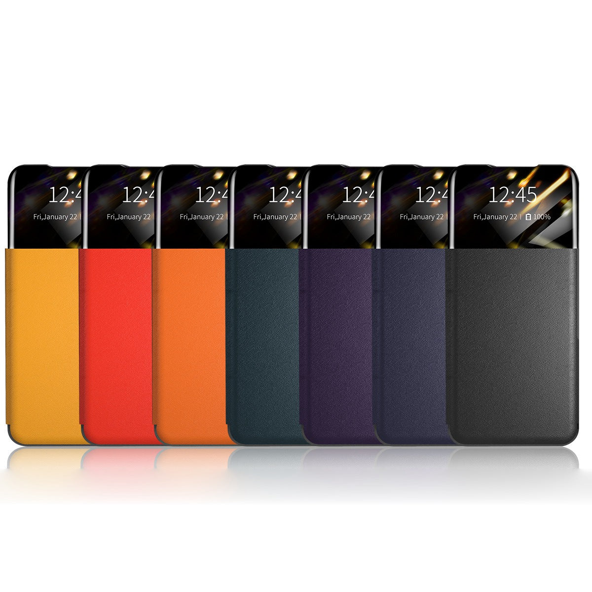 For iPhone 13 Pro 6.1 inch View Window PU Leather Stand Cover Card Slot Flip Folio Phone Case
