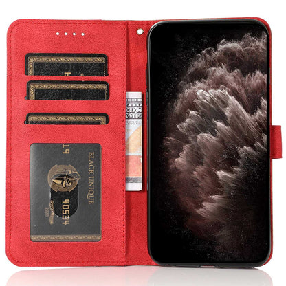 For Xiaomi Poco M4 Pro 4G Color Splicing Phone Full-protection Cover Flip Stand Wallet PU Leather Case with Wrist Strap
